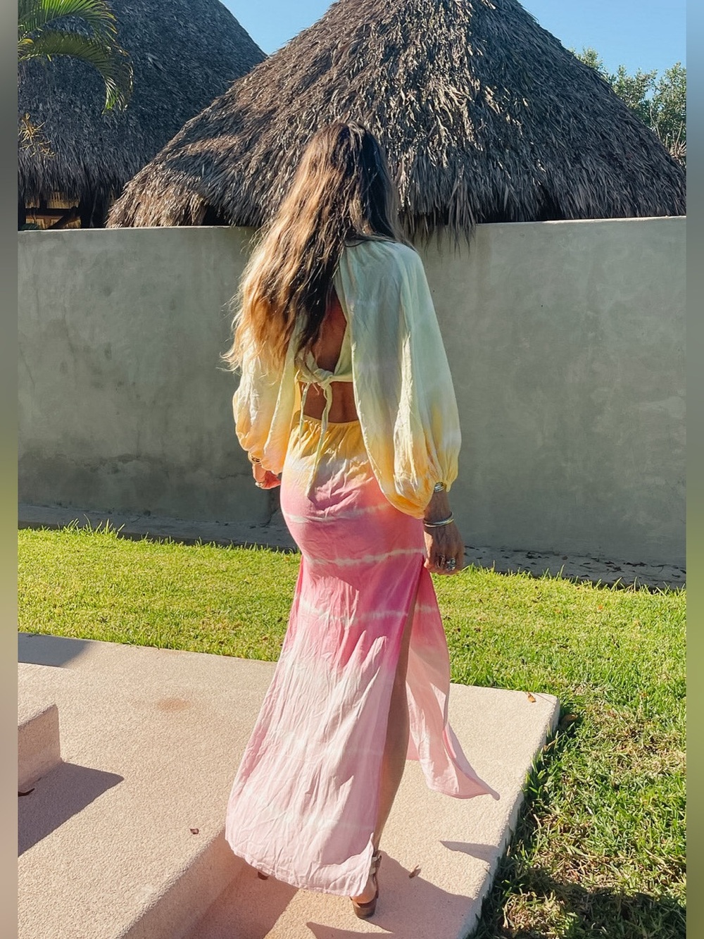 Jen's Pirate Booty Pastel Tie-Dye Rio Sonora Maxi Dress Pink, Yellow 🌸 XS - Picture 3 of 7